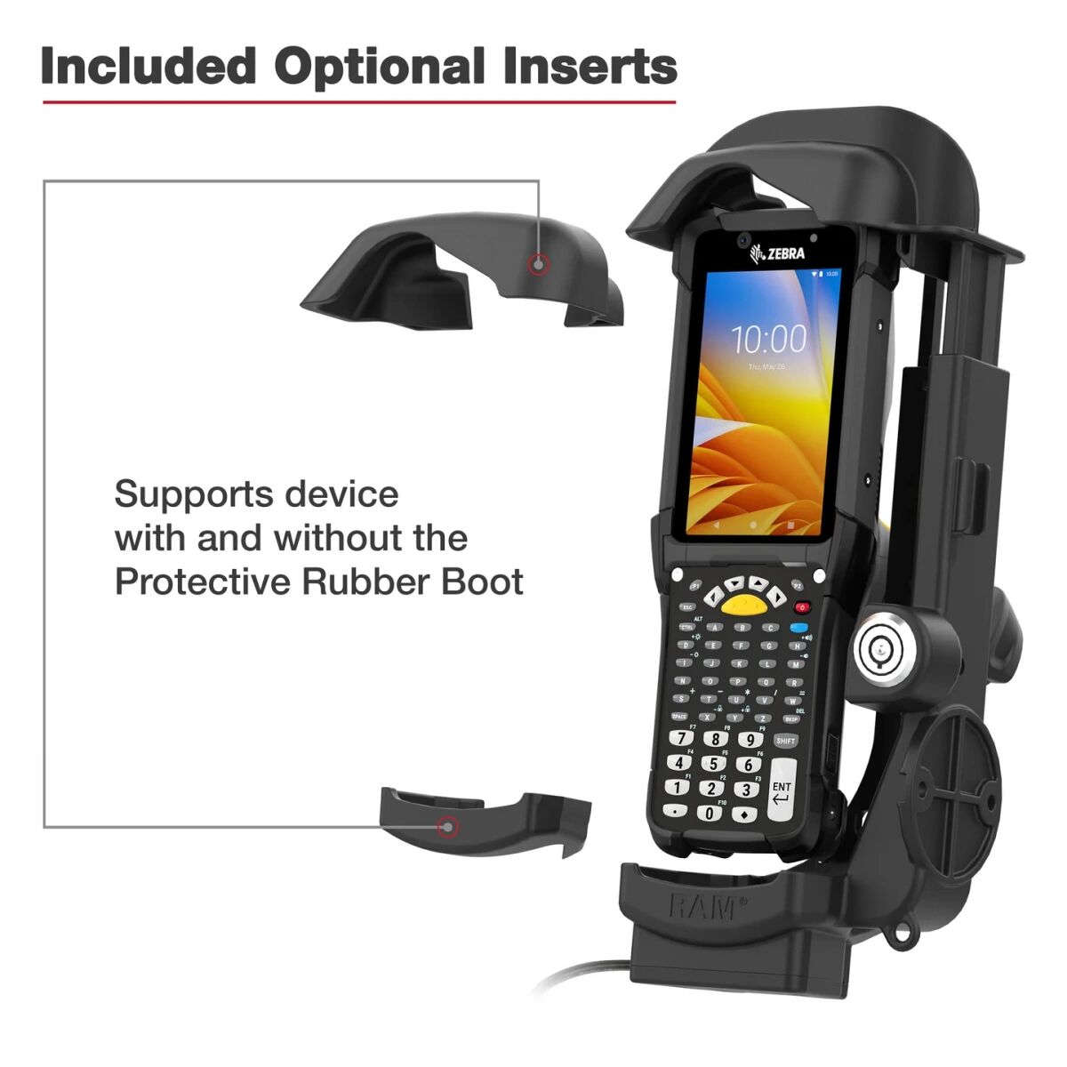 картинка Док-станция с питанием RAM для Zebra MC9300 (RAM-HOL-ZE32PLU)