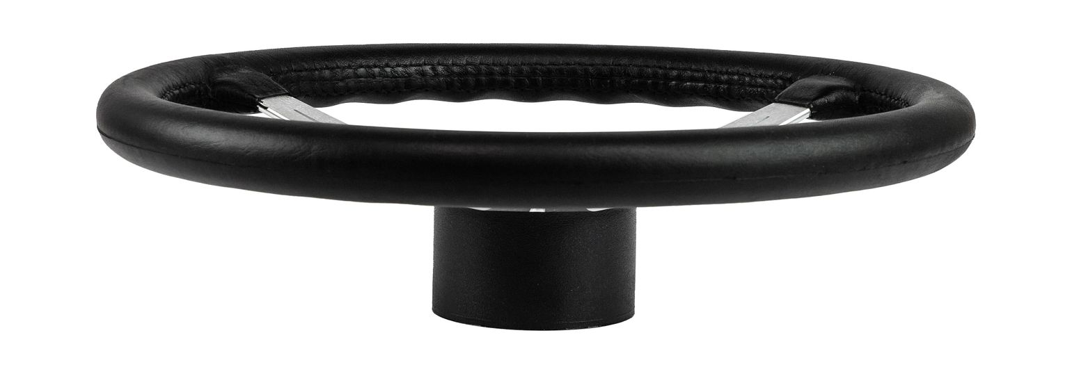 картинка Рулевое колесо LYRA обод черный, спицы серебряные д. 370 мм