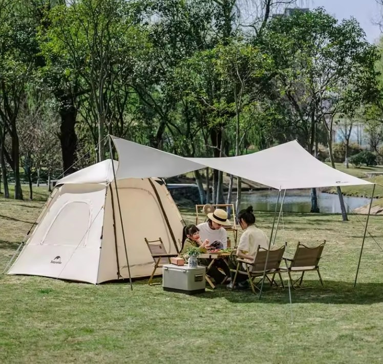 картинка Палатка Naturehike Ango 3-местная, быстросборная, бежевая, со стойками