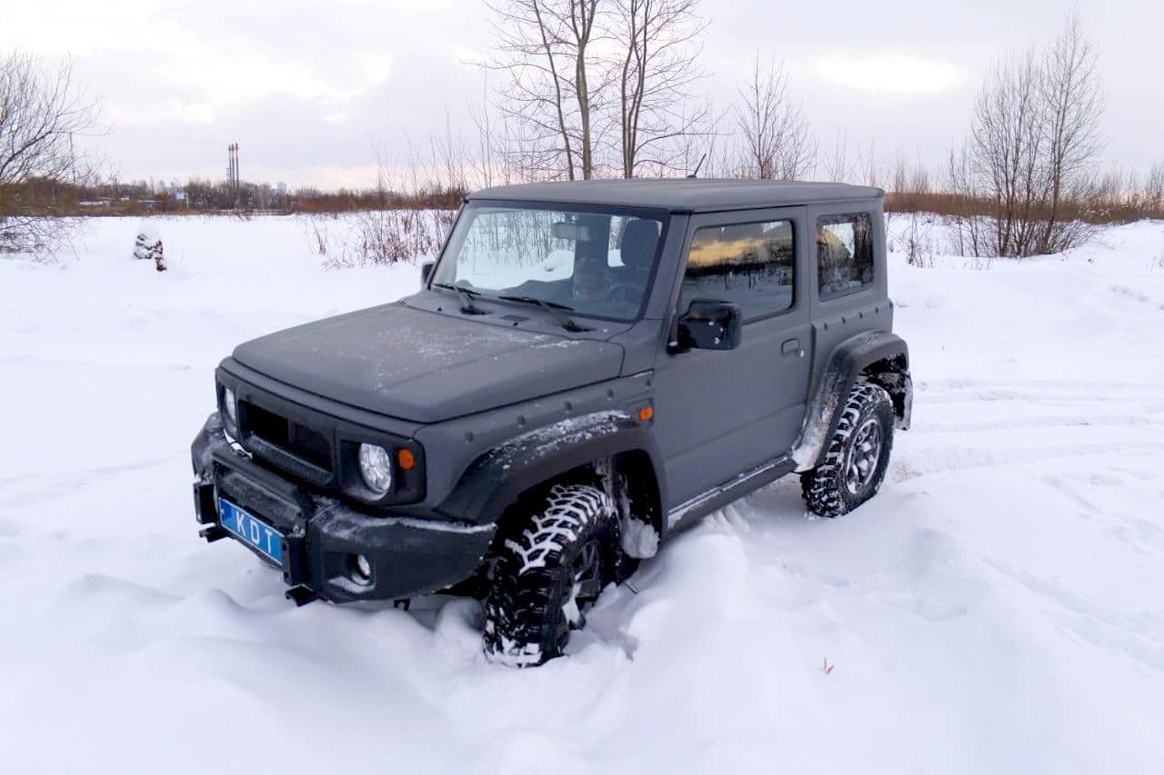картинка Передний силовой бампер со скрытой установкой лебедки - Suzuki Jimny, под проект HUSKY