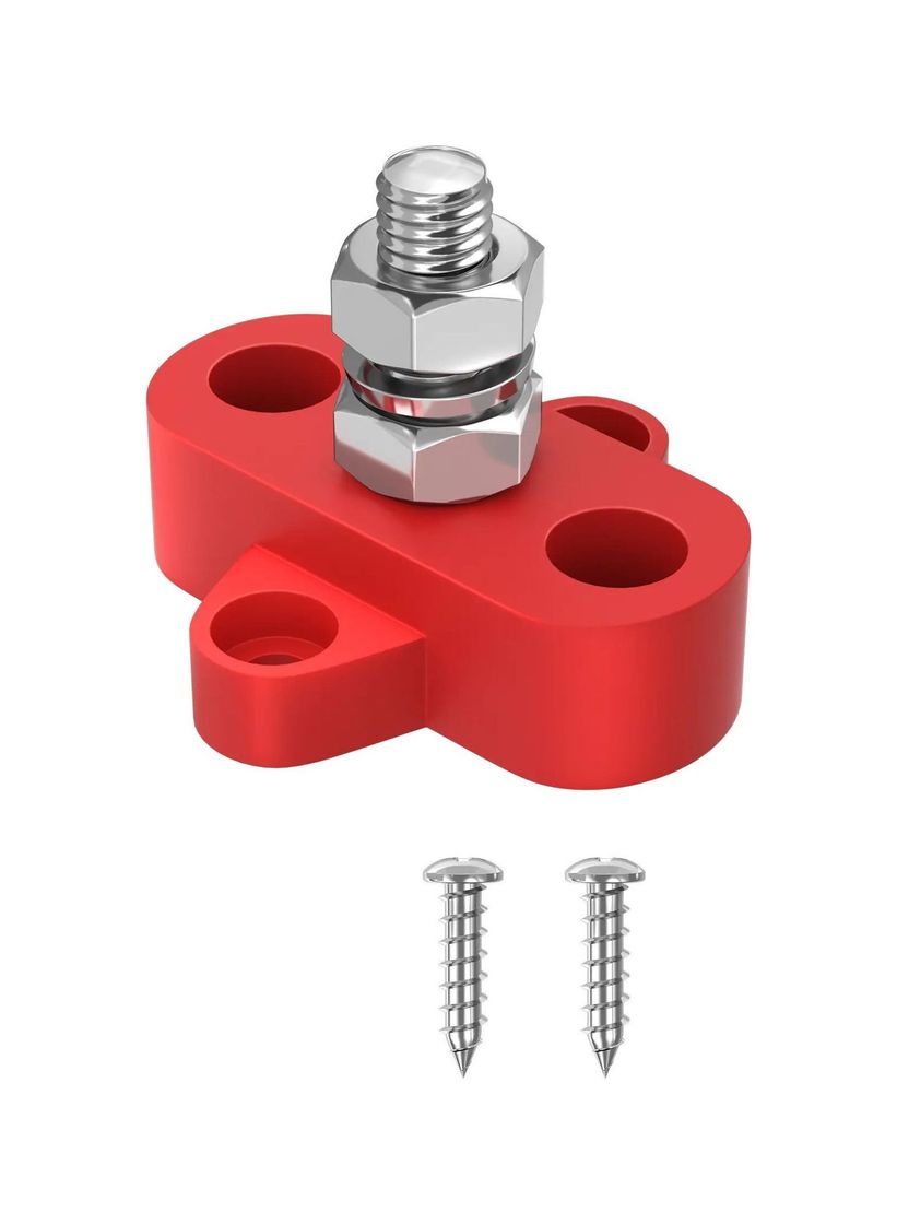 картинка Клемма-штифт одинарная, M10, красная/красная