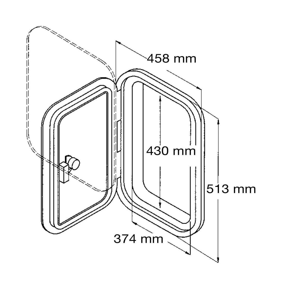 картинка Люк смотровой 458 х 513 мм, серый