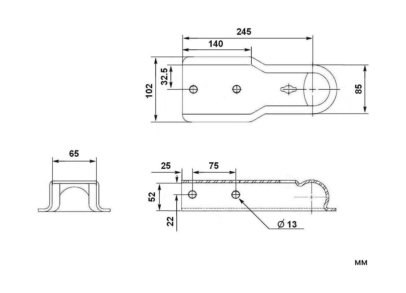 картинка Замковое сцепное устройство 2"x2 1/2" для 33052