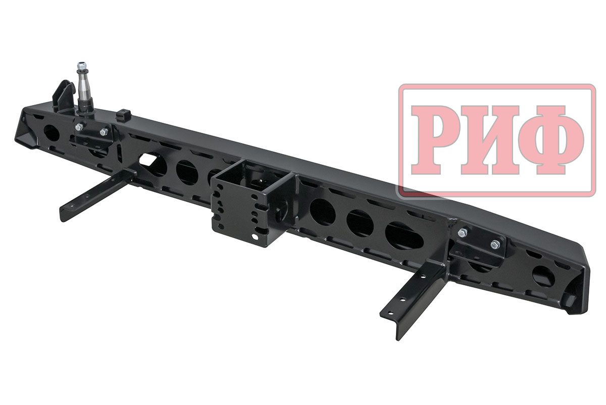 картинка Бампер РИФ задний УАЗ Хантер с квадратом под фаркоп, калиткой (справа), подсветкой номера, лифт 65 мм