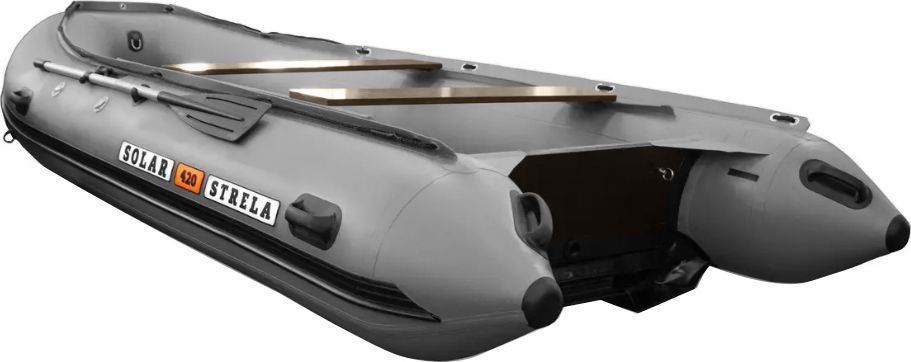 картинка Надувная лодка ПВХ SOLAR-470 Strela Jet tunnel, серый