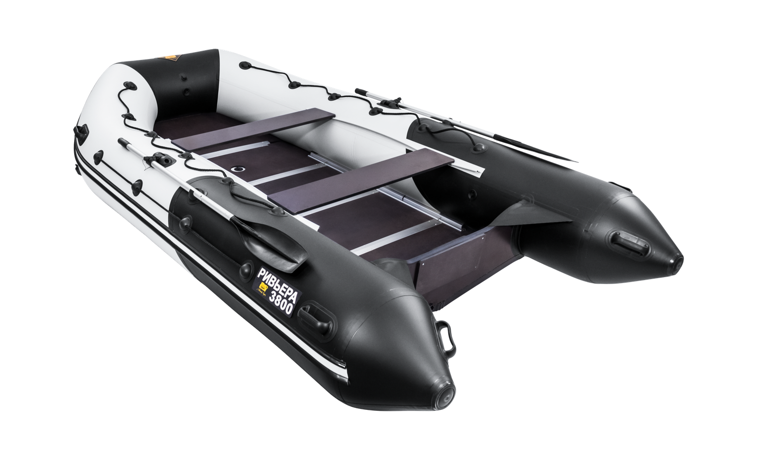 картинка Надувная лодка ПВХ, Ривьера Максима 3800 СК Комби, светло-серый/черный