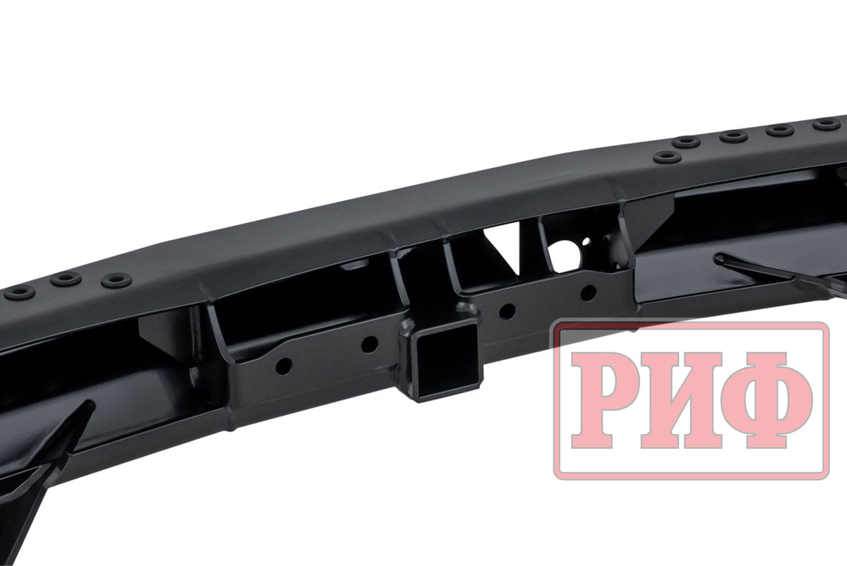 картинка Бампер задний силовой/защита штатного бампера РИФ Nissan Patrol Y62 c квадратом под фаркоп