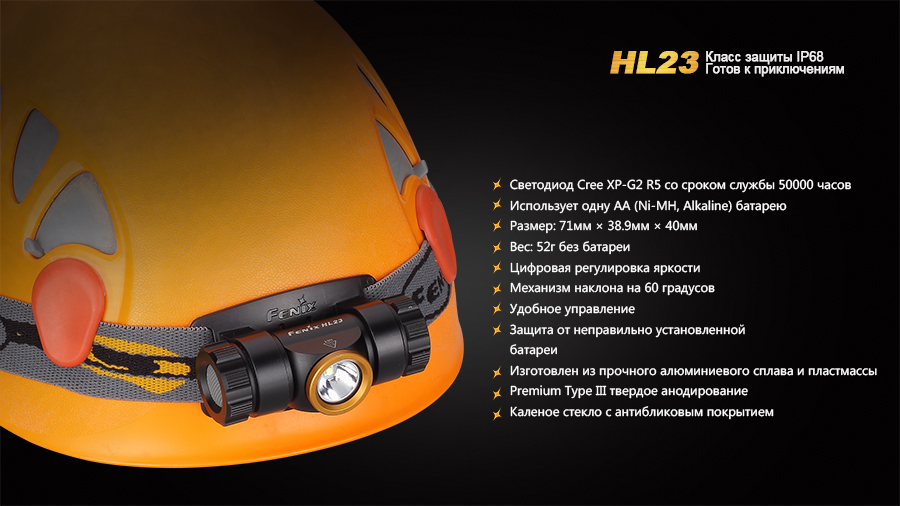 картинка Налобный фонарь Fenix HL23 Cree XP-G2 R5 серый