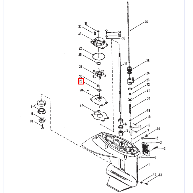 картинка Шайба помпы Mercury 12-86645 1 (Omax)