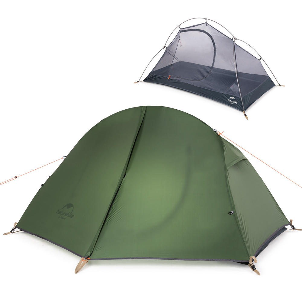 картинка Палатка 1-местная Naturehike сверхлегкая + коврик NH18A095-D, 20D, зеленый, 6927595735671