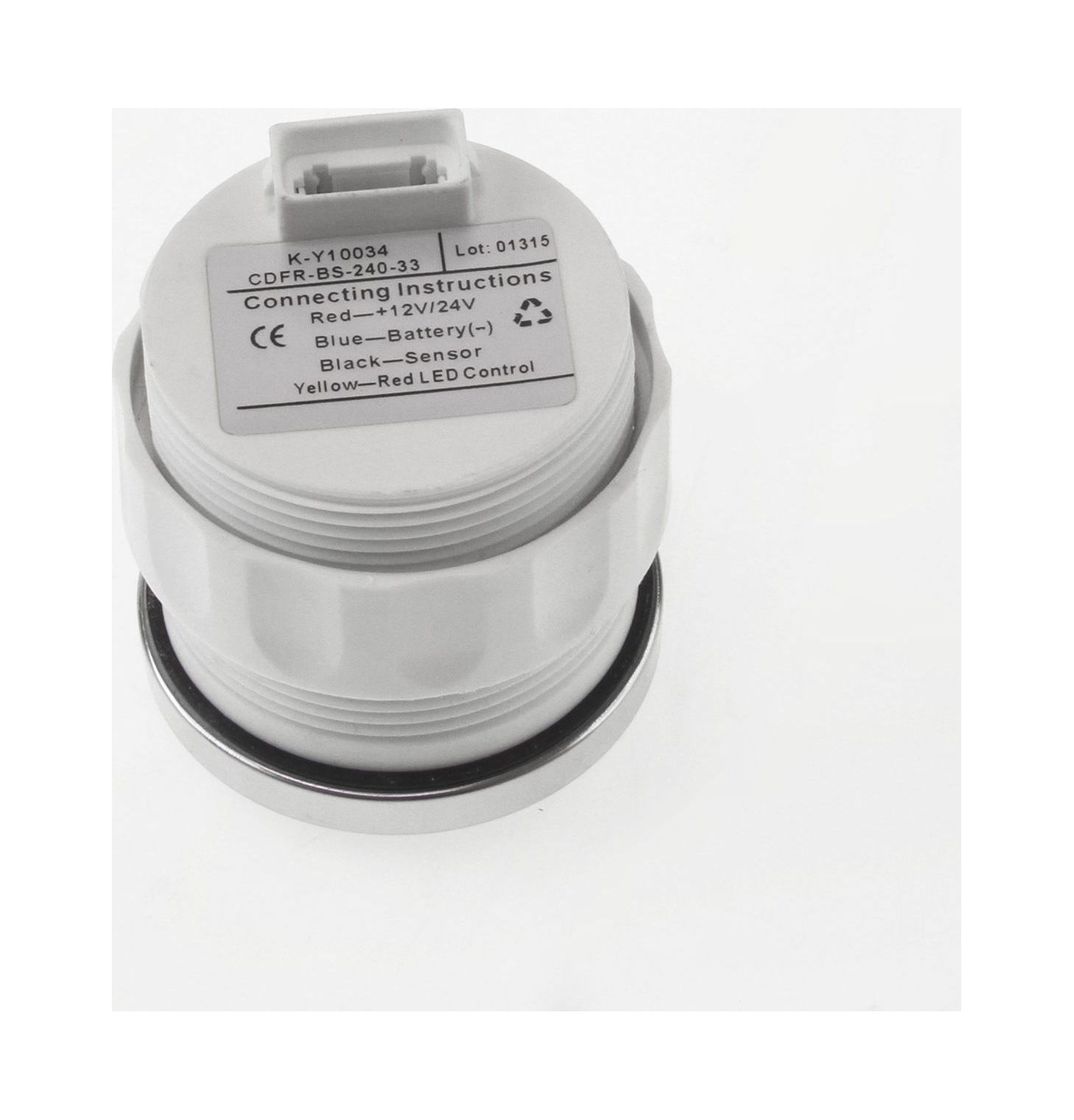 картинка Указатель уровня топлива светодиодный, черный циферблат, нержавеющий ободок, д. 52 мм