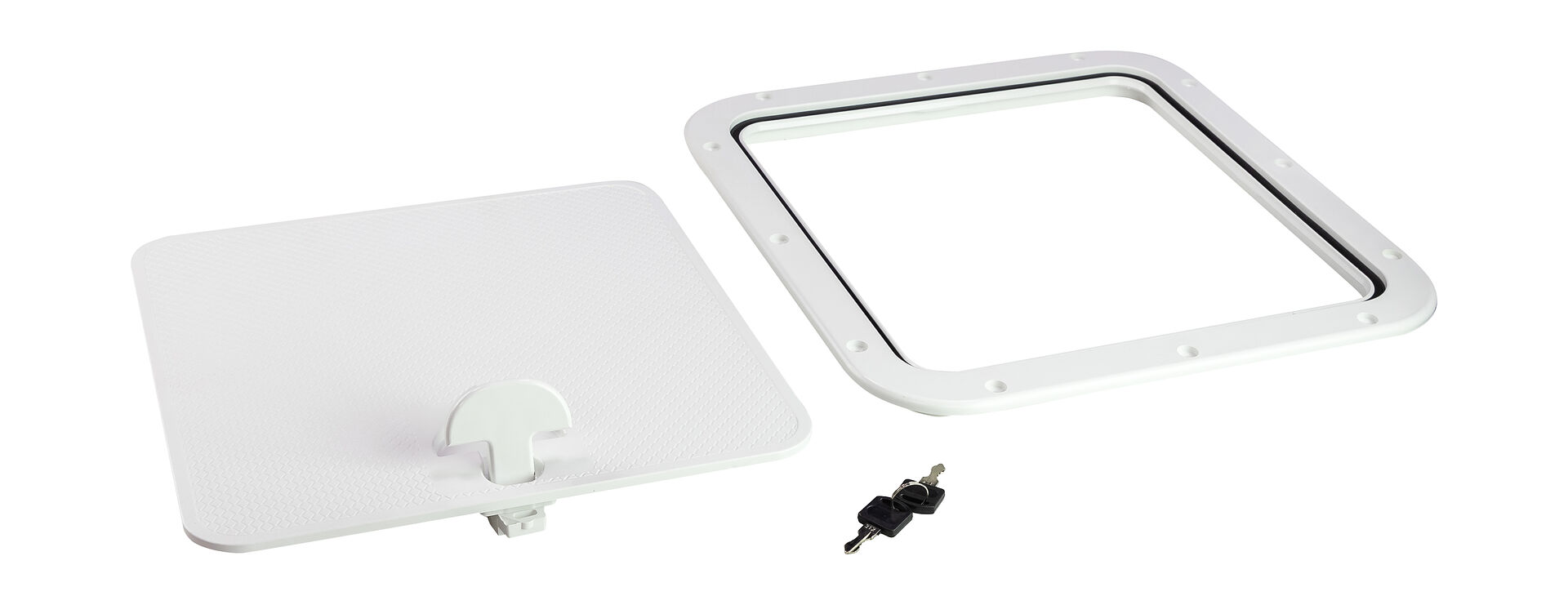 картинка Люк смотровой 380 х 380 мм с замком, белый