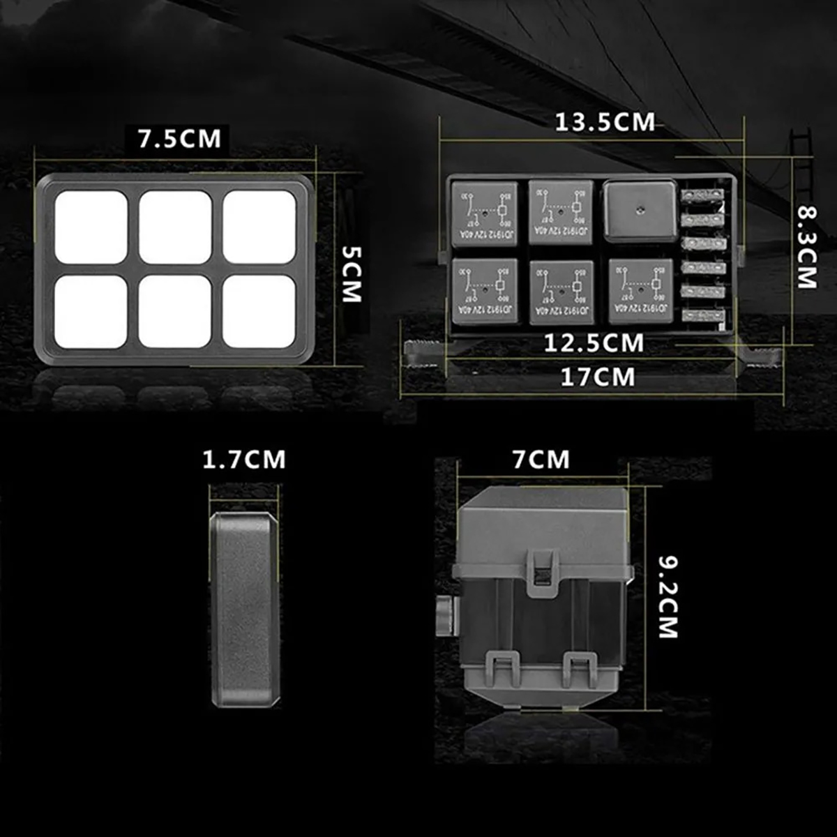 картинка Панель переключателей групповая 6 шт. 12В 60А, 24В 40А 960Вт