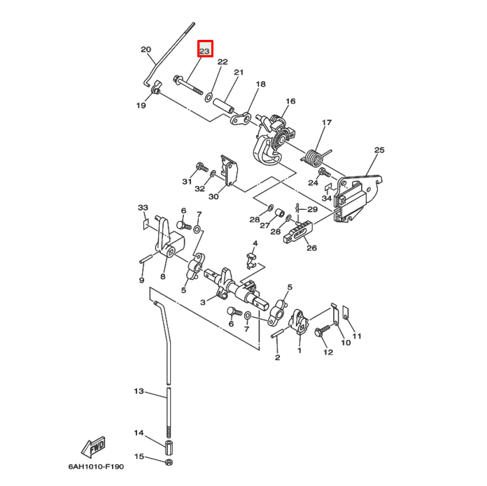 картинка Болт Yamaha M6x55 (97595-06555;97395-06055)  (YUELANG)