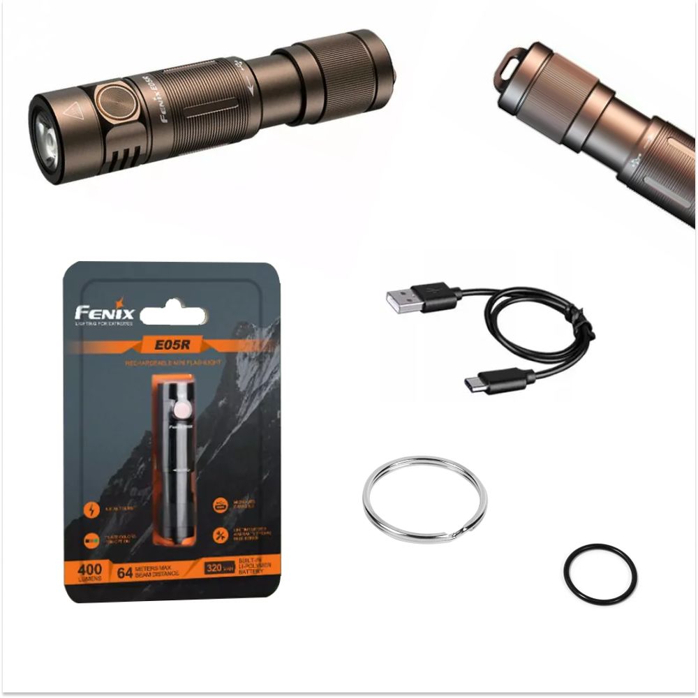 картинка Фонарь Fenix E05R коричневый, E05RBR