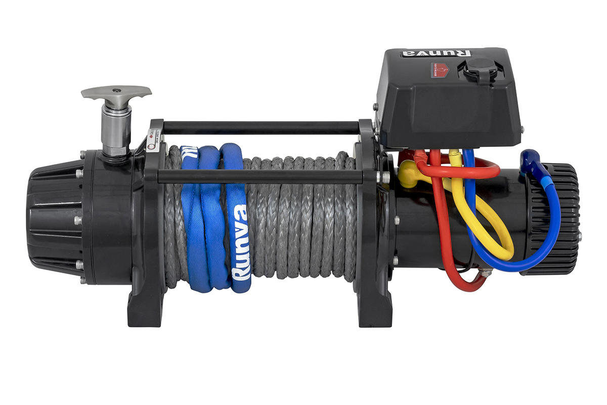 картинка Лебёдка Runva EWB9500MAX-Q-SSRMAC 4350кг 12V влагозащищенная, комбинированный роспуск, синтетика