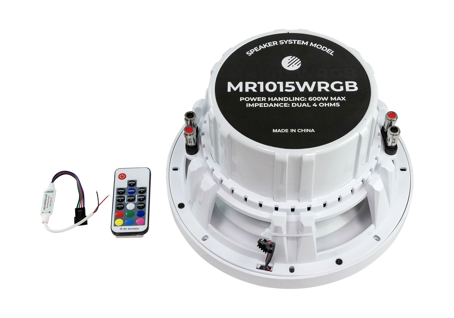 картинка Динамик для сабвуфера 10" 600W белый RGB, Marine Rocket