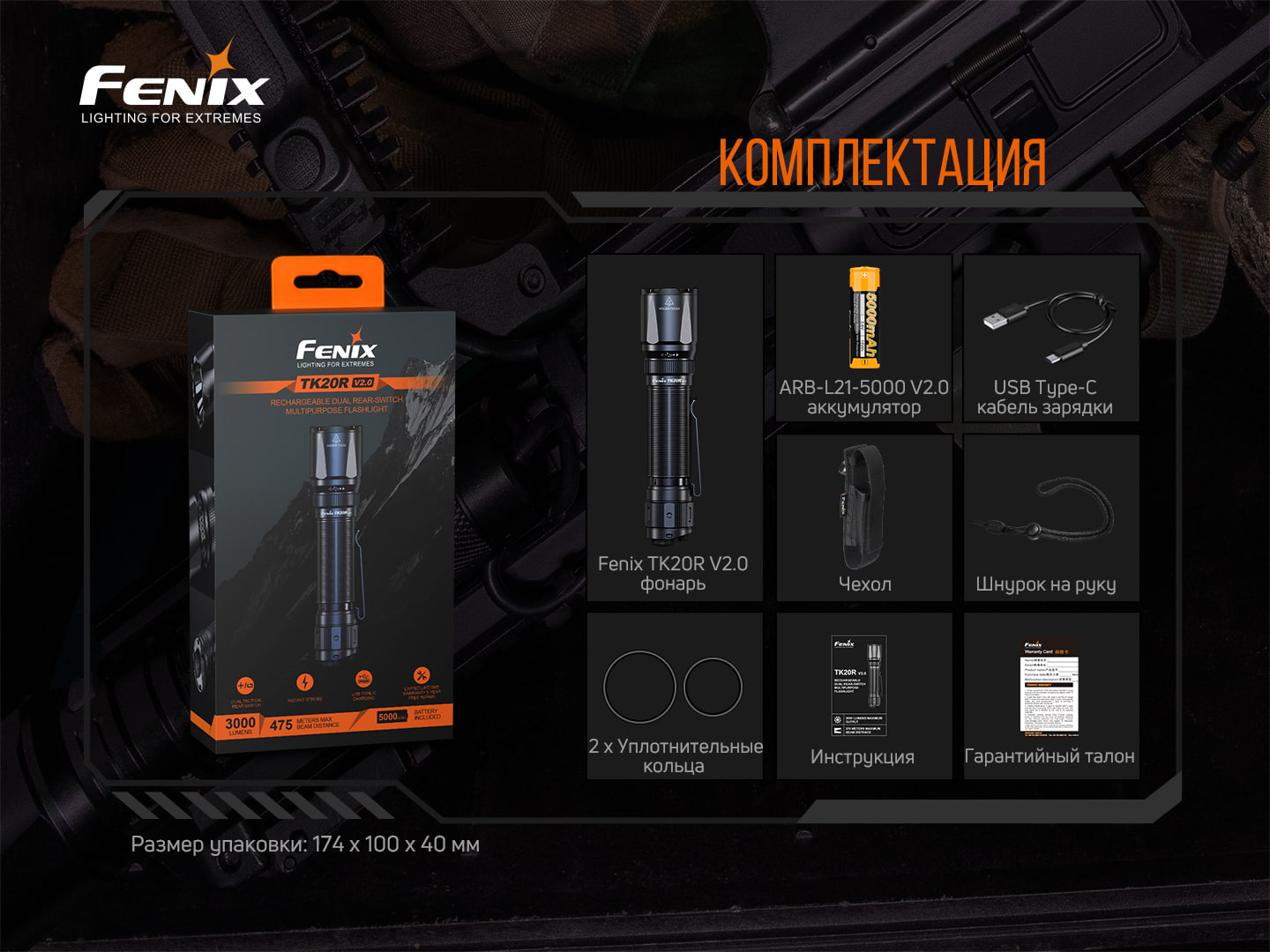 картинка Фонарь Fenix TK20R  V2.0, TK20RV20