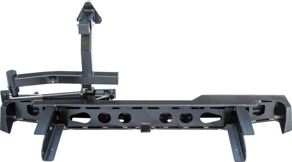 картинка Бампер задний РИФ Nissan NP300 с квадратом под фаркоп, калиткой и фонарями (длинный кузов)