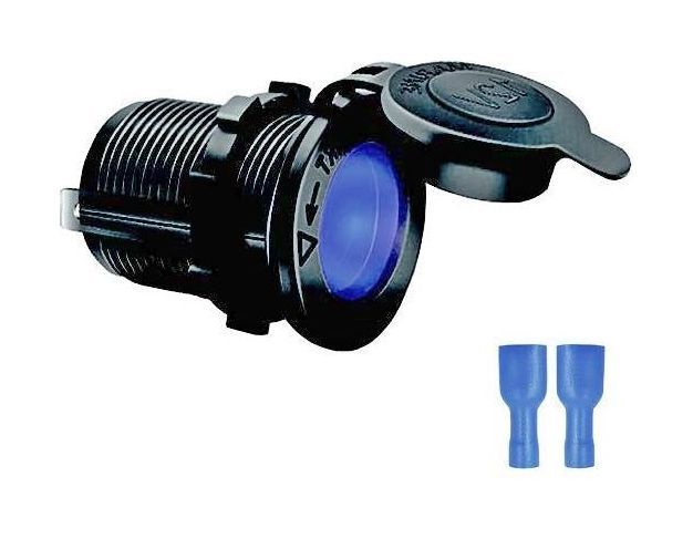 картинка Разъем прикуривателя врезной, светодиодный, синий