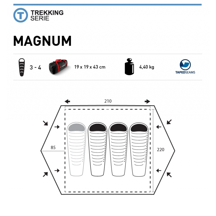 картинка Палатка Trimm Trekking MAGNUM, песочный 3+1