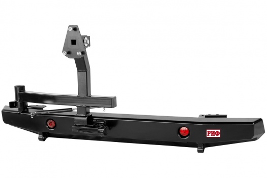 картинка Бампер задний РИФ для УАЗ Хантер с фонарями и калиткой, без фаркопа, лифт 65мм