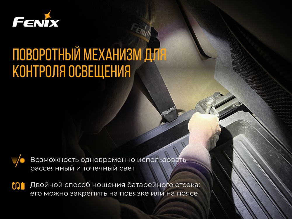 картинка Налобный фонарь Fenix HP30R V2.0, черный, HP30RV20