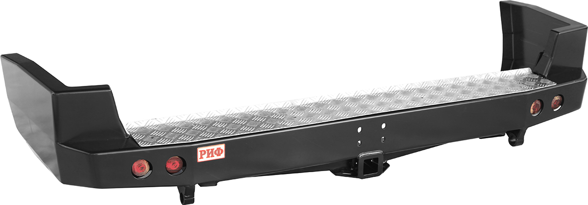 картинка Бампер задний РИФ с квадратом под фаркоп и фонарями для Nissan Patrol Y61 2004+