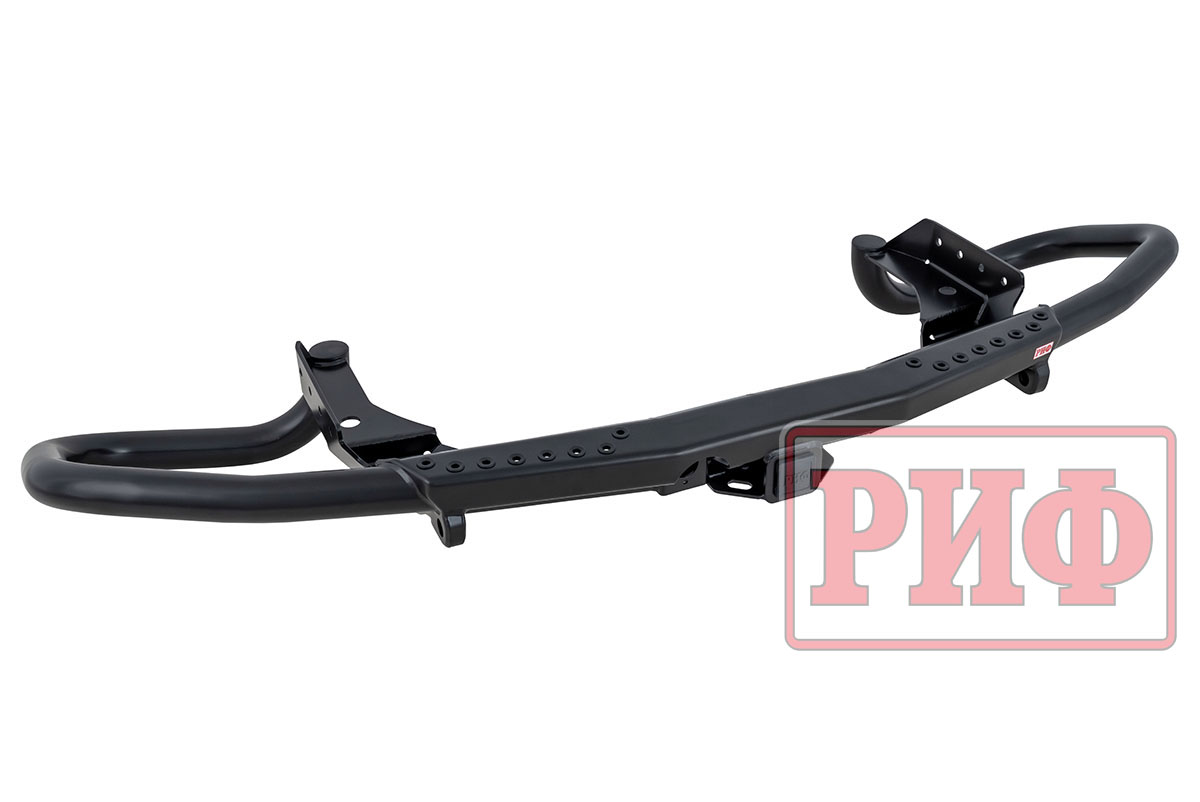 картинка Бампер задний силовой/защита штатного бампера РИФ Nissan Patrol Y62 c квадратом под фаркоп