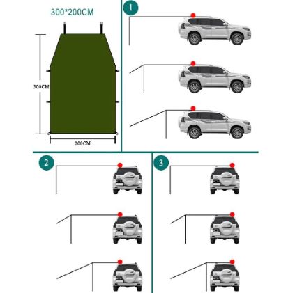 картинка Тент с креплениями на крышу автомобиля 3000 х 2000