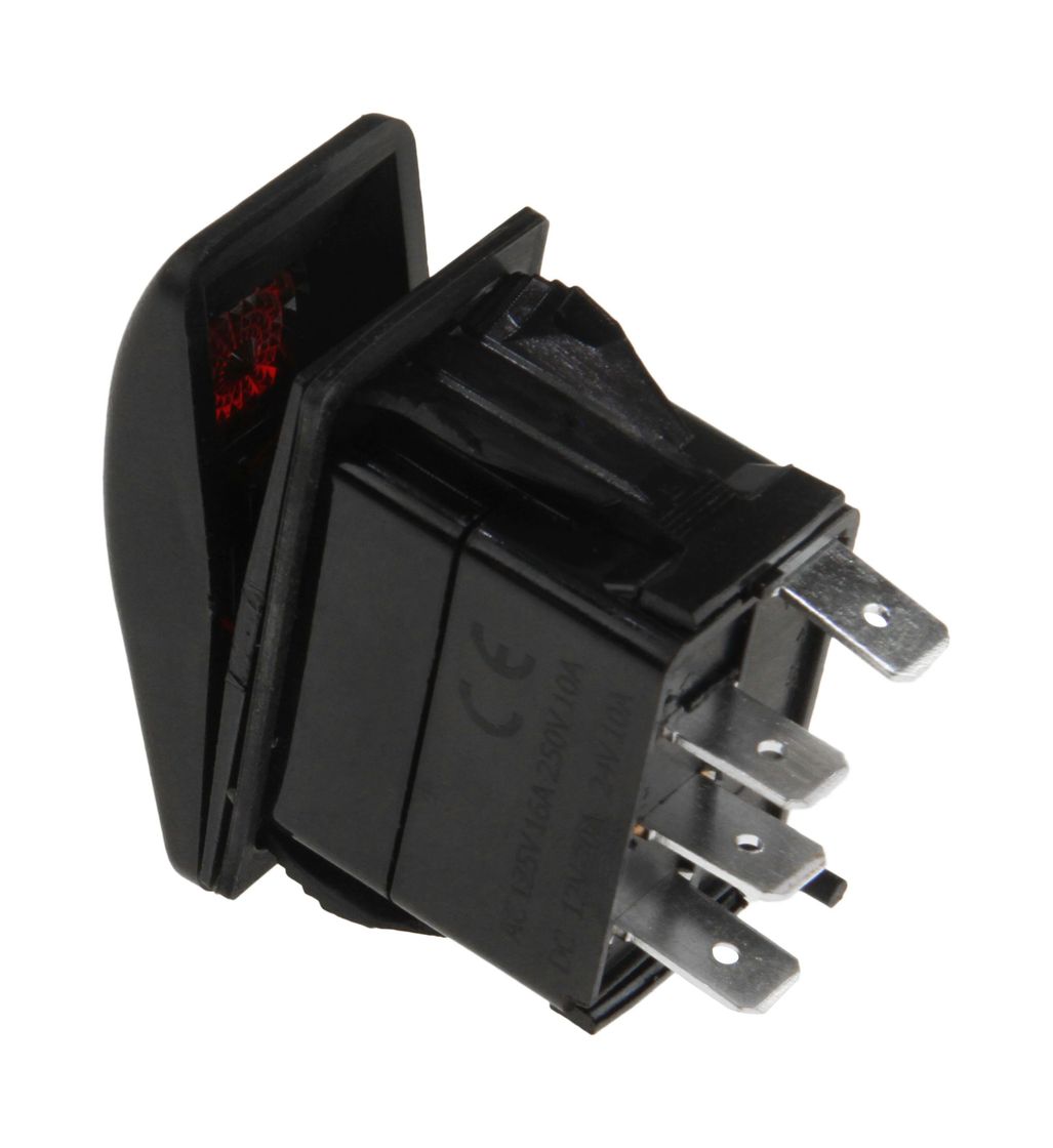 картинка Переключатель двухпозиционный ON-ON 12 В/20А 4Р с подсветкой