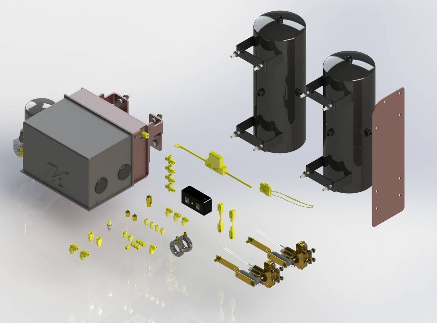 картинка Механическая система самовыравнивания подвески с двумя компрессорами (4-рычажная подвеска)