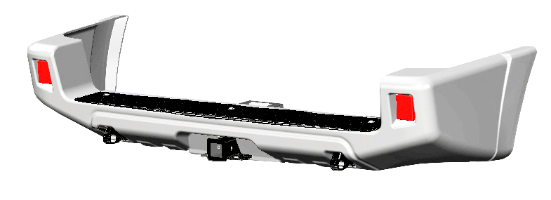 картинка Бампер задний УАЗ Патриот 2005- боди-лифт белый АВС-Дизайн