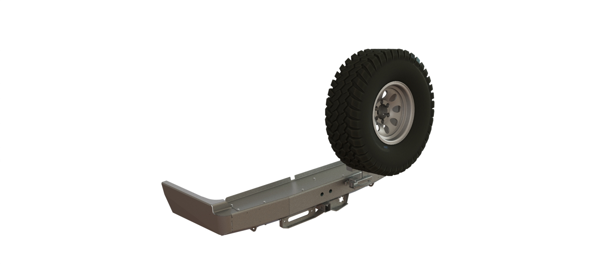 картинка Бампер силовой задний Toyota Land Cruiser 80 квадрат, лебедка, калитка справа