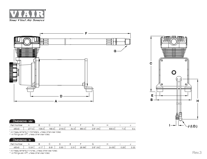 картинка Пневмосистема VIAIR к-т 480С Ресивер 9 л.15 атм. 