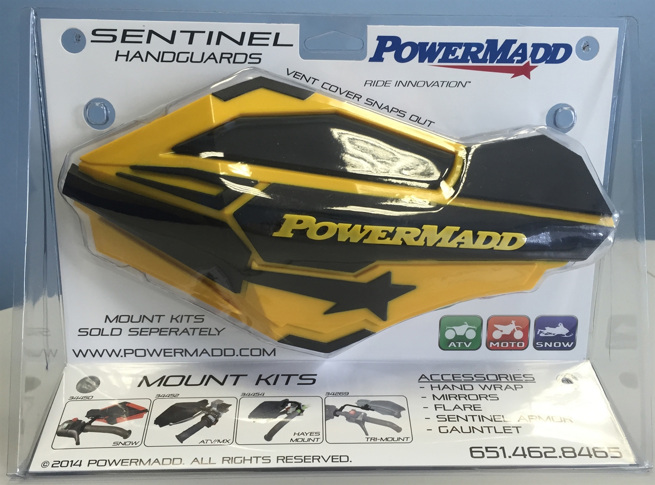 картинка Ветровые щитки для квадроцикла "PowerMadd" Серия Sentinel, желтый/черный