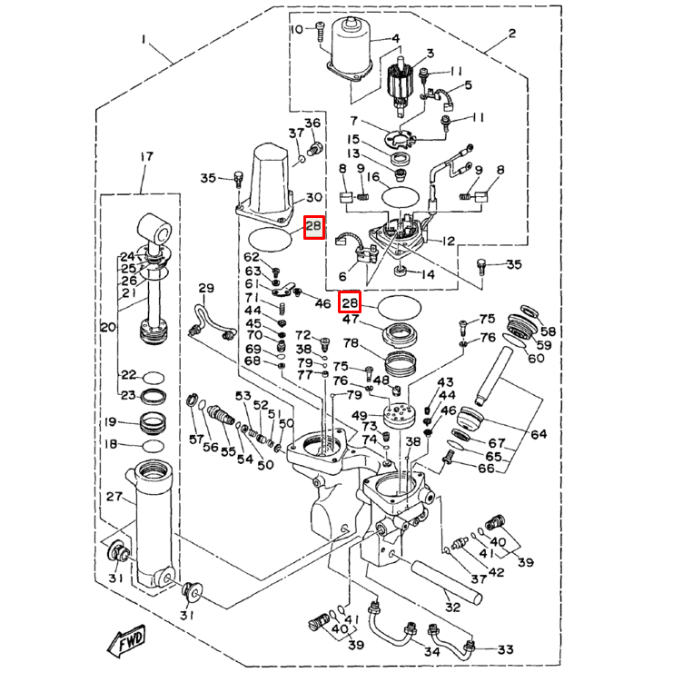 картинка Кольцо уплотнительное редуктора и гидроподъемника Yamaha 50-225 (Yamaha)