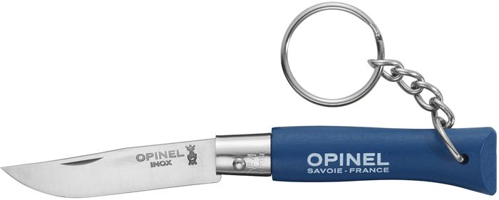 картинка Нож-брелок Opinel №4, нержавеющая сталь, синий, 002053