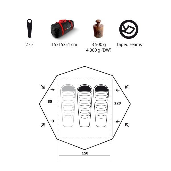 картинка Палатка Trimm Trekking FRONTIER, песочный 2+1