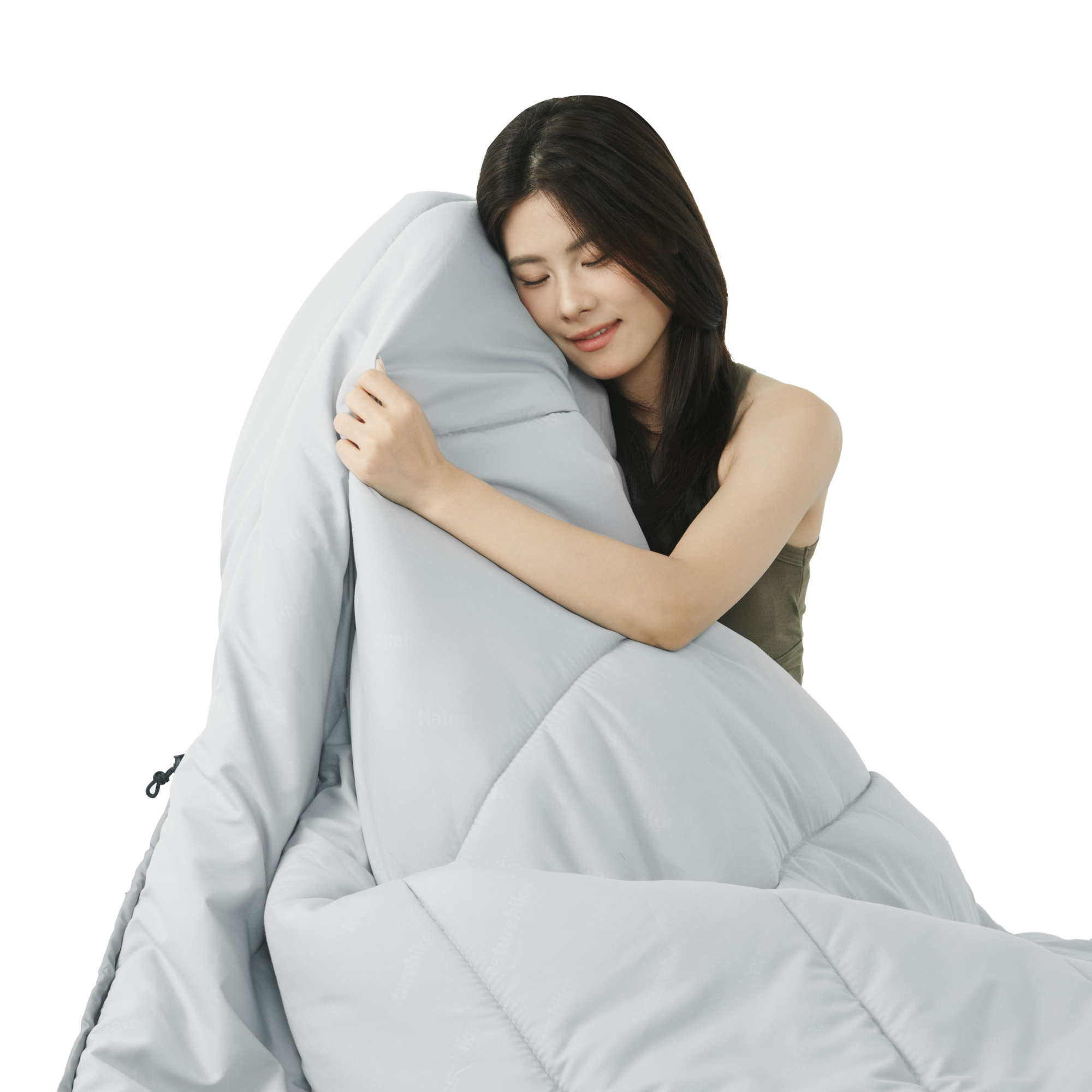 Спальный мешок Naturehike CNK2350WS023 MS500 с капюшоном, зеленый, молния справа