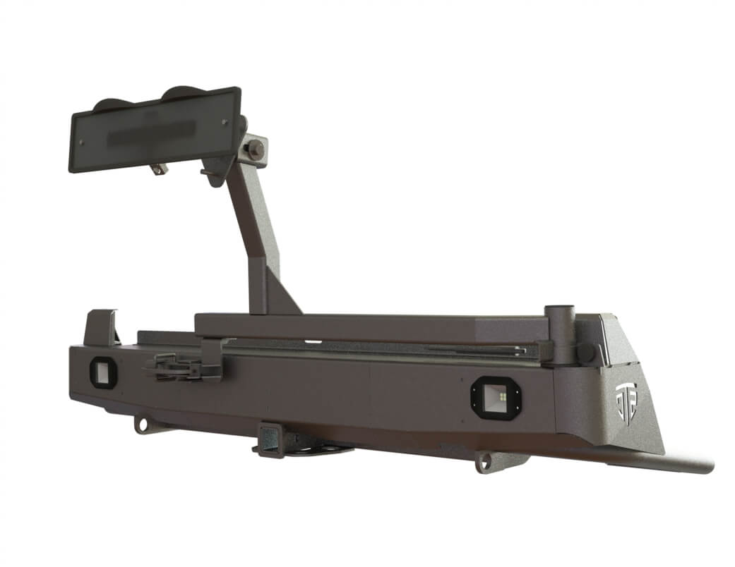 картинка Бампер силовой задний Isuzu D-Max 2020+ квадрат, калитка центр, птф