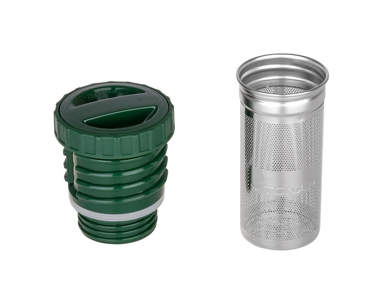 картинка Термос ТОНАР 1200ML с ситечком зеленый (2 крышки-кружки)