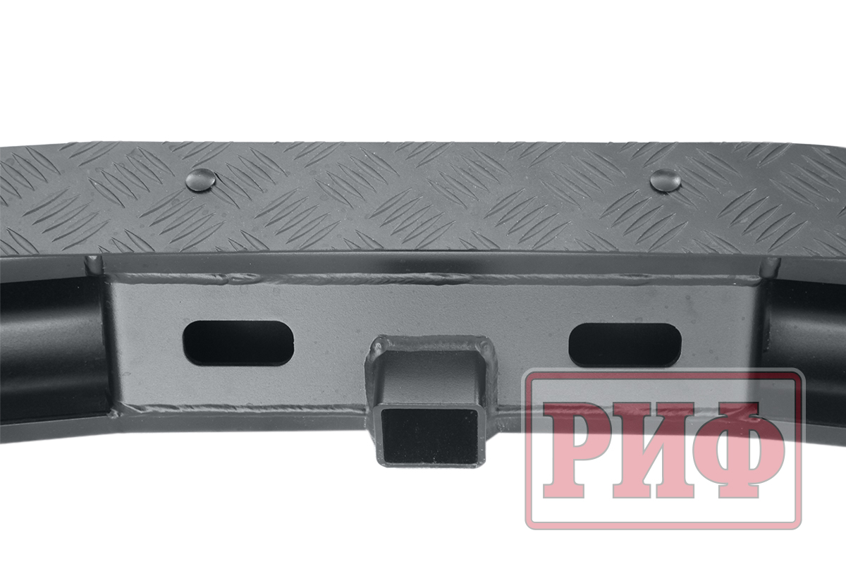 картинка Бампер задний РИФ Mitsubishi Pajero Sport 2015+ c квадратом под фаркоп