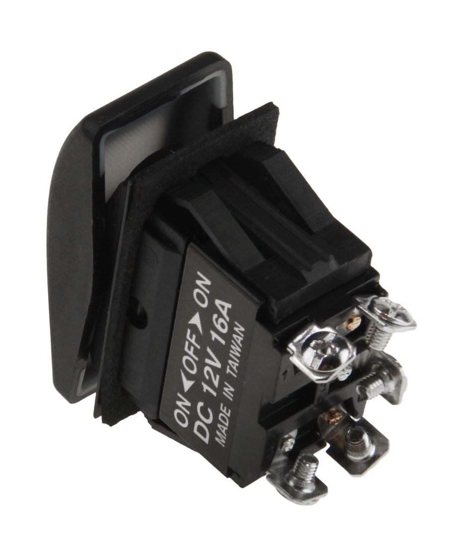 картинка Переключатель трехпозиционный ON-OFF-ON 12 В/16А 5Р с подсветкой