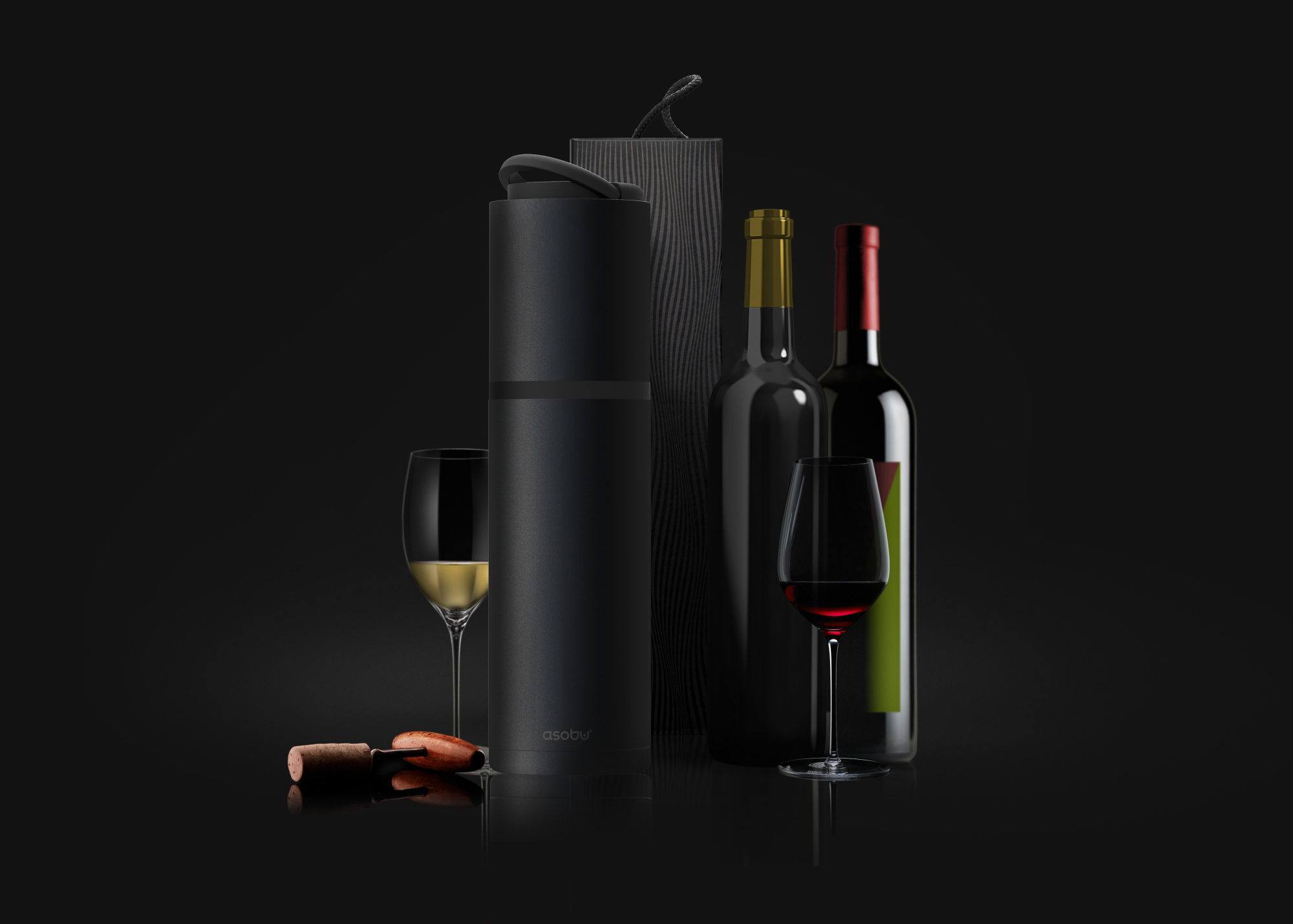 картинка Термофутляр для вина VIN BLANC, черный