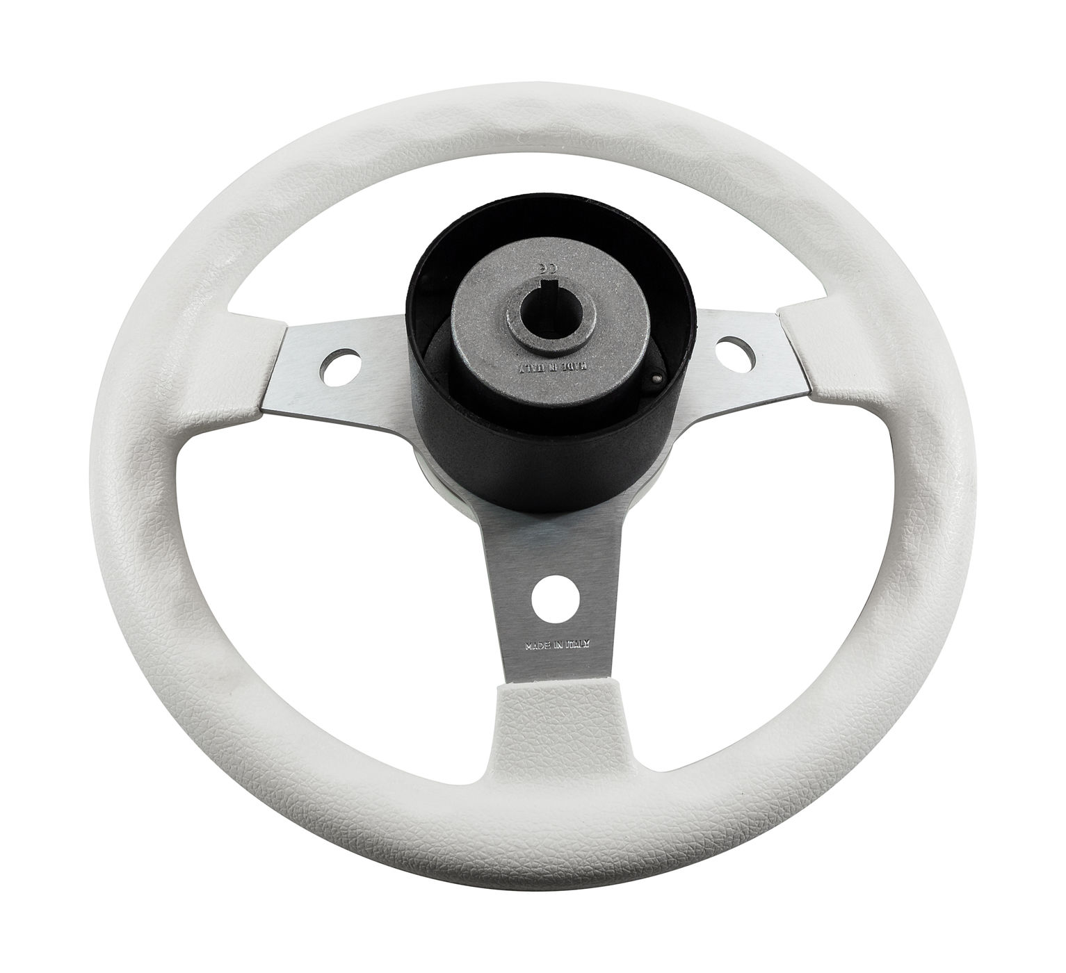 картинка Рулевое колесо DELFINO обод белый,спицы серебряные д. 310 мм