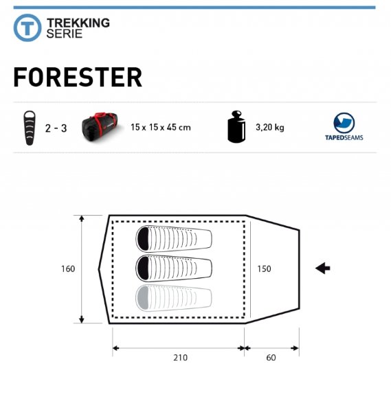 картинка Палатка Trimm Trekking FORESTER, песочный 2+1