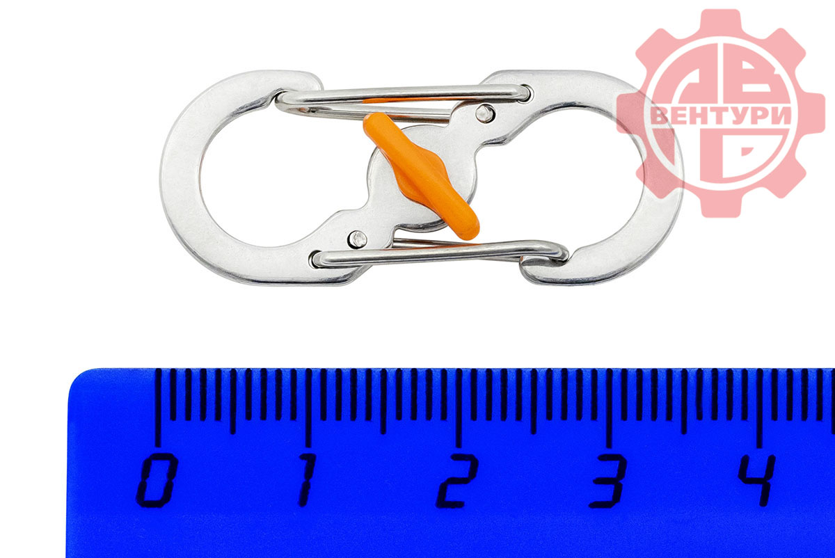 картинка Карабин s-образный с блокировкой 36мм (silver)