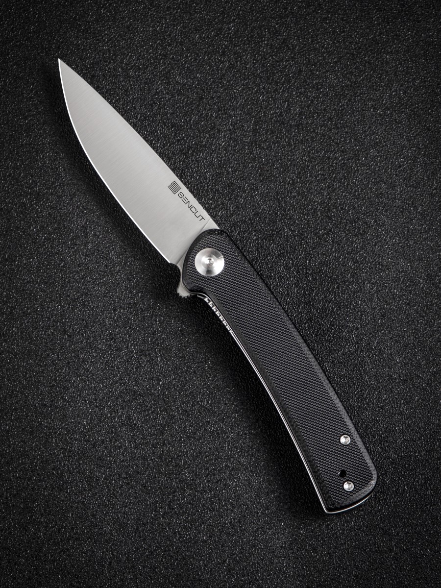 картинка Складной нож SENCUT Neches 10Cr15CoMoV Steel Satin Handle G10 Black