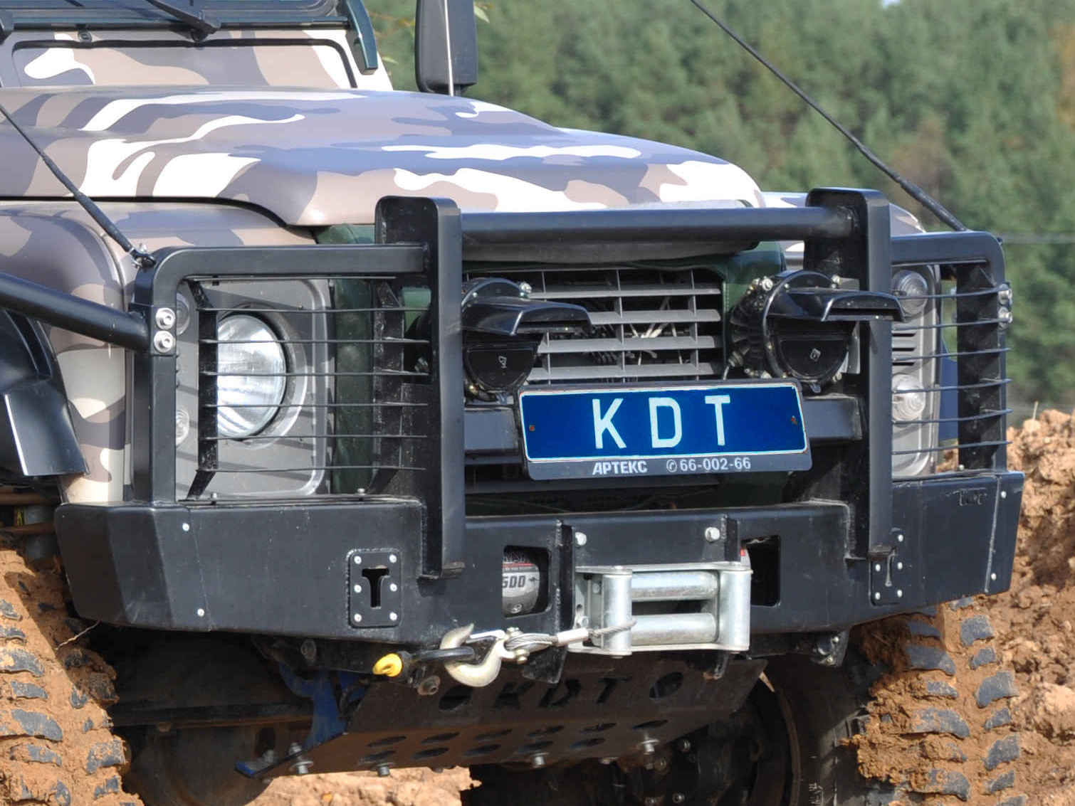 картинка Защита передней оптики KDT для Land Rover Defender 110/90